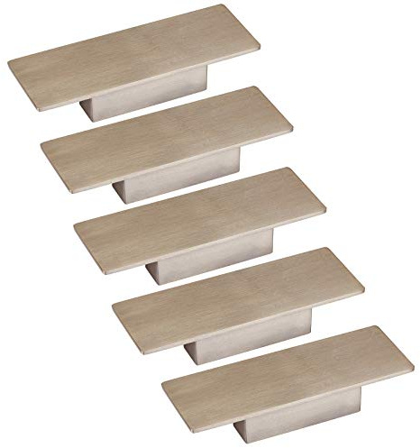 SOTECH 5 x Möbelgriffe COLIN BA 64 mm Edelstahloptik | Schubladengriffe 136 x 51 mm Schrankgriffe exklusiv