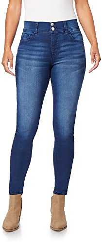 Angels Forever Young Curvy Skinny Jeans for Women, Denim with Contour Waistband - Zipper Fly, 5-Pocket Denim Construction, Machine Wash Safe, in Orchard, 16