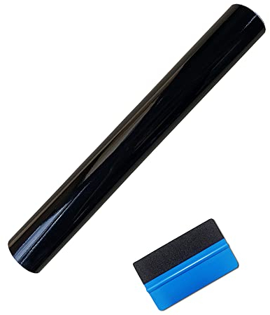 NewL Glanz Schwarz 45cm x 150cm Auto Folie Blasenfrei mit Luftkanälen für Auto Folierung und 3D bekleben in Matt Glanz und Carbon Autofolie