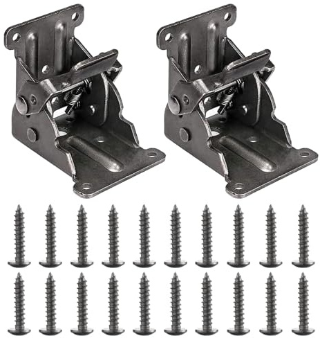 Scharnierfuß Klapptisch Verlängerung Verriegelung Faltbare Tischverlängerung Tischverlängerung Tischbein Scharnier für Tischbeine, Scharnier, verzinkter Stahl, Klappständer mit Schrauben, 2 Stück