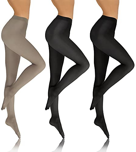 sesto senso 3 Paar Damen Strumpfhose Blickdicht 70 DEN Microfaser