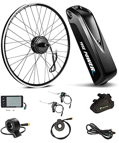 YOSE POWER Ebike Umbausatz 36V250W 27,5 Heckmoter Elektrofahrrad Conversion Kit 27,5'' für Steckritzel Cassette mit Integrierte Controller 36V13Ah Batterie