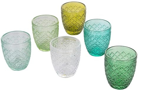 Villa d'Este Home Tivoli Castle - Juego de 6 vasos de agua verde (275 ml)