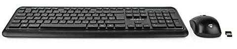 Nedis KBMCW100BKFR Ensemble Souris et Clavier | sans Fil | Connexion Souris et Clavier : USB | 800/1200/1600 DPI | DPI réglable | AZERTY | FR Layout