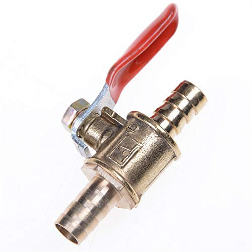 TRENTSNOOK Elektrisches Ventil 1/4 Hose Barb Schlauchkupplung Inline Messing Wasser Öl Luft-Gas-Kraftstoff-Linie Absperr- Kugelhahn Rohrfittings 6mm-10mm (Size : 6mm)