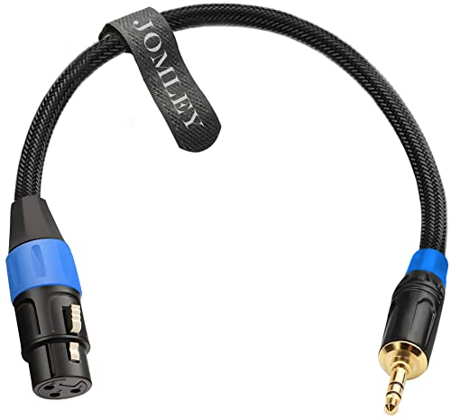 JOMLEY XLR to 3.5mm Jack Cable, Balanced XLR Female to 3.5mm Mini Jack Adapter Micphone Cable for Condenser Microphone - 0.3m