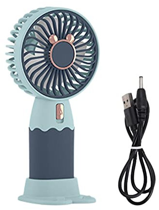 Rianpesn Desk Fan | Cute Bear Design Battery Operated Small Personal Portable Fan - USB Rechargeable Fan Powerful Eyelash Fan for Stylish Kids Girls Women Men