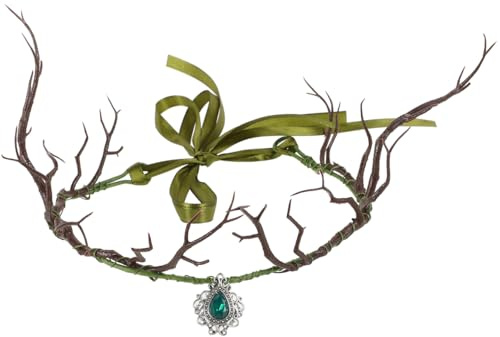 PRETYZOOM Exotisches Haarschmuck Frauen Verstellbares Stirnband Mit Zweig-design Für Hochzeiten Und Festivals Eleganter Kopfschmuck Mit Grünen Anhängern Für Besondere Anlässe