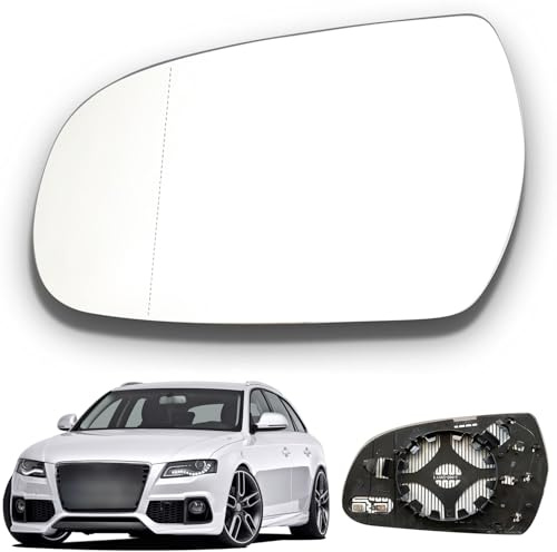Spiegelglas Link Beheizbar Ersatzspiegelglas Spiegelglas Außenspiegel Links Spiegelglas Au di A4 B8 Heizbar Links Fahrerseite Asphärisch für AU DI A3 A4 A5 mit Trägerplatte