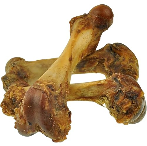 Großer Knochenleckerbissen für Hunde - Große, 100% natürliche Schweineknochen zum Kauen für Hunde, ideal für aggressives Kauen (Schwein, 4 Stück)