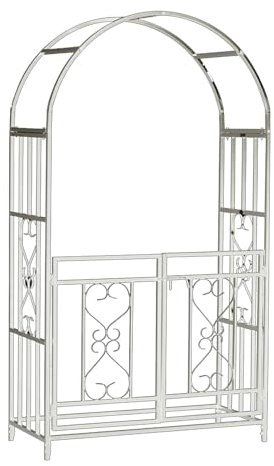 Yidelchon Arche De Jardin avec Portillon, Arceau À Rosiers Résistant Aux Intempéries, Tonnelle De Jardin en Fer, Solide Et Durable Pergola Arcade pour Diverses Plantes Grimpantes