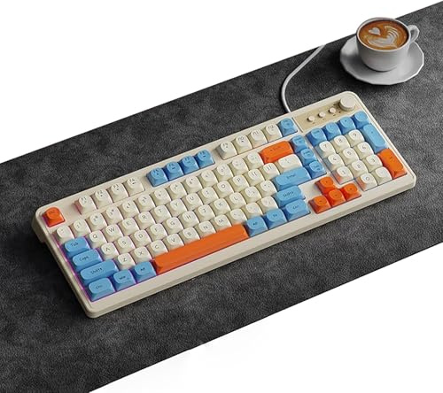 HDkxbf Tastiera Tastiera Da Gioco Prova Il Massimo Piacere Di Gioco, Silenzioso Ed Efficiente: La Tastiera Da Gioco Sussurrata Dal Comfort Ergonomico Include Un Mouse Dello Stesso Colore(B)