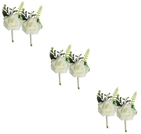 Cabilock Anstecknadeln 3 Sätze Bräutigam Trauzeuge Corsage Hochzeit Ansteckblume Brautjungfer Corsage Brautjungfer Ansteckblume Kleidungszubehör Für Hochzeit Knopfloch Für Weiß Sport 2