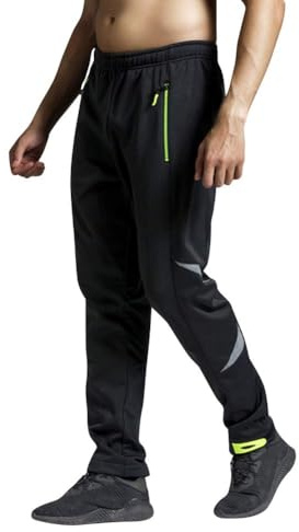 VeloZenith Fahrradhose Herren Lange Thermo Radhose mit Fleecefutter für Outdoor-Sports,Wasserdicht Winddicht Atmungsaktiv Lange Winter MTB (DE/NL/SE/PL, Alphanumerisch, XL, Regular, Regular, Schwarz)