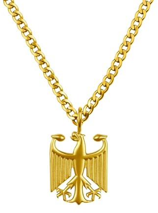 Deutschland Kette Herren – Bundesadler Adler Anhänger Halskette Edelstahl