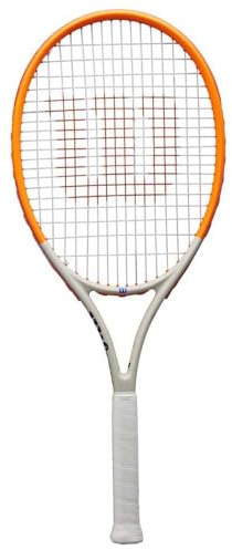 Wilson Racchetta da Tennis Roland-Garros Elite Comp Jr, Maneggevolezza e Movimenti Agili, Rotazione Ottimizzata e Resistente Agli Urti, Per Nuovi Giocatori, Colore: Blu Navy/Bianco, Taglia: 26
