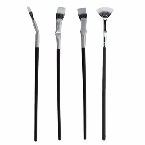 4 PCS Mascara Fan Brush for Lashes,Folding Angle Scalloped Lash Brush,Upper and Lower Eyelash Separators,Suitable for Women's Eye Makeup