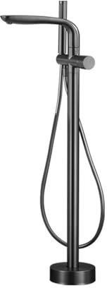 SdaryWare Robinet de Baignoire sur Pied Noir, Robinet de Baignoire sur Pied en Laiton, Rotation à 360°, Robinet de Baignoire sur Pied, Noir(Grey)