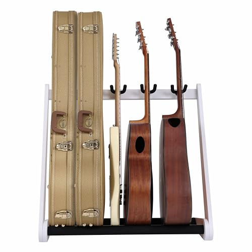 Nefelibata Supporti multiuso per chitarra, 5 pezzi, in legno, per chitarre e custodie, chitarre elettriche, acustiche, bassi, violoncelli, in frassino tedesco (bianco)