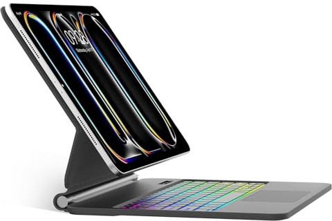 SENGBIRCH Magic Clavier pour iPad Pro 13 (M5 2025/M4 2024) - AZERTY Français Touchpad Clavier avec Pavé Tactile, Design Magnétique Flottant Magic Keyboard, Coque pour iPad Pro 13 Pouces, Noir