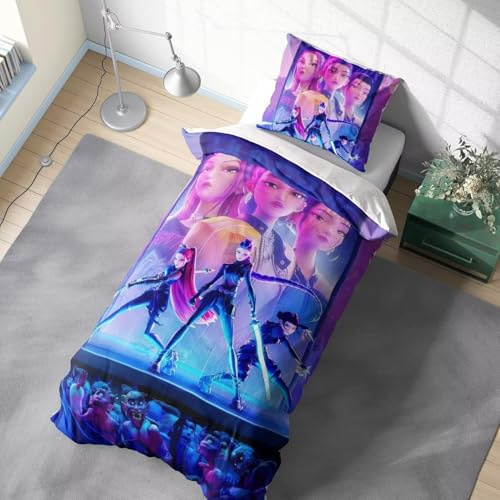 Quilt Cover Comforter Covers Duvet Cover for Teens Bedding Set with Pillow Cases Closure Soft Microfiber 3 Pieces Single 135 x 200 cm