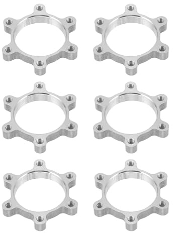 FENICAL 6pcs Bike Disc Rotor Adapter Threaded Hubs 48 Mm Flange Hub Design 6 Bolt Flange Adapter Aluminium Alloy Efficient Braking Response Easy Installation for Downhill Mountain Biking