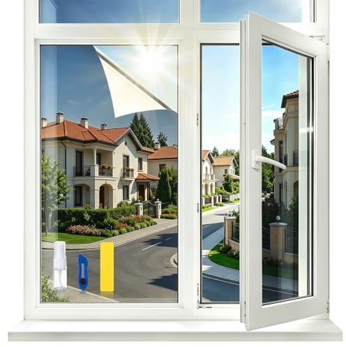 Spiegelfolie Fenster Sichtschutz，Wärmedämmung UV-Schutz,Elektrostatische | Self-Adhesive Window Film Sun Protection Heat Protection