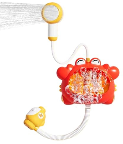 Pomme de Douche Jouet de Bain pour Enfant | Pulvérisateur d'eau en Forme de Crabe avec cracheur de Bulles,Douchette Amusante pour l'heure du Bain - pour Baignoire, Salle de , Maison