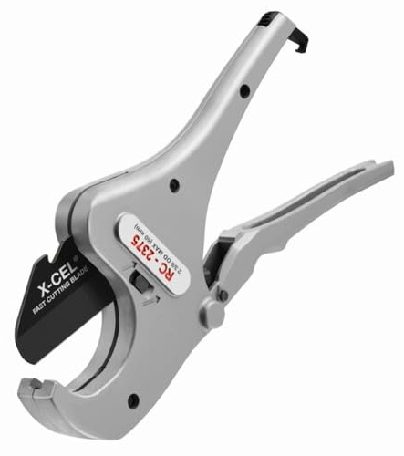 RIDGID 30088 Model RC-2375 Ratchet Action Plastic Pipe and Tubing Cutter, 1/8-inch to 2-3/8-inch Pipe Cutter, Chrome
