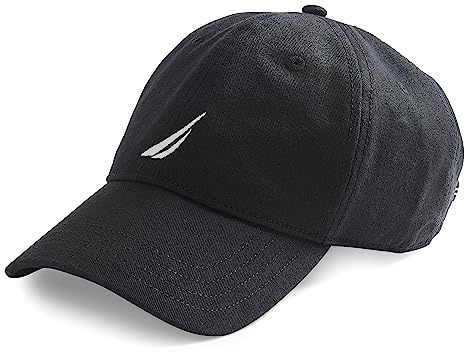 Nautica Mens Classic Logo Adjustable Baseball-Cap Hat Baseball caps, True Black, One Size US