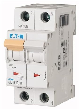 Eaton PLZM-B13/1N-MW Leitungsschutzschalter 13A 1p+N Charakteristik B 242308 (ALT 244836)