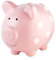 Pearhead Large Piggy Bank, Ceramic Keepsake Nursery Décor, Pink Polkadot, One Size