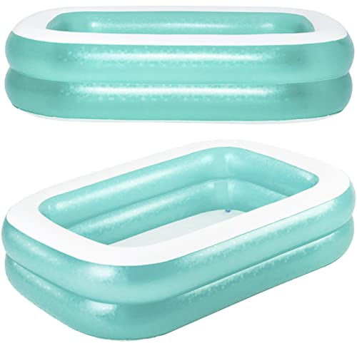 Bestway Family Pool 201×150×51 cm | rechteckiges Planschbecken aufblasbar | für Kinder & Familie | Stabiler 2-Ring-Aufbau | ideal für Garten & Terrasse | Rectangular Pool