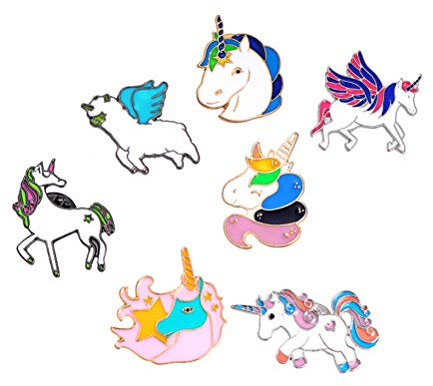 BESTOYARD 7 stück Einhorn Brosche Weihnachten Emaille Brosche Pin Weihnachtsschmuck