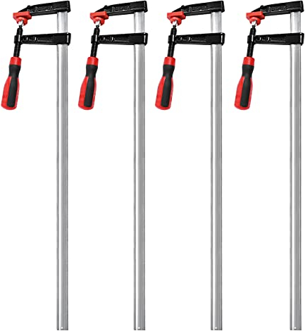 Cocoarm Schraubzwinge Set Schraubzwingen 600mm Heavy Duty F Klemmzwinge Stangenklemme Schraubenklemmen Satz Holzbearbeitung DIY Handwerkzeug Kit 80 x 600mm (4 Stück)