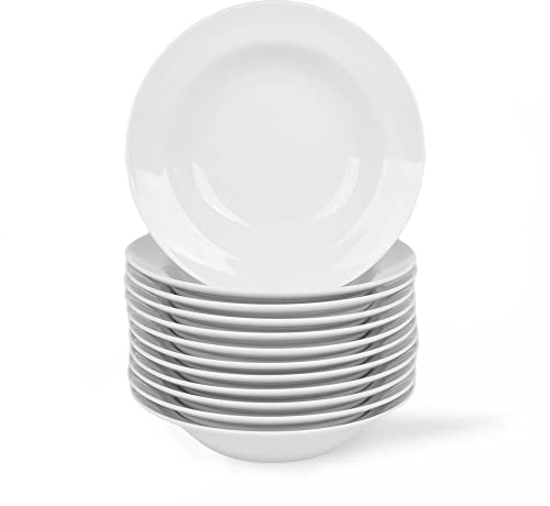 Holst Porzellan BL 023 FA1 Confezione Risparmio da 12 Piatti Fondi, 23 cm, 0,40 l, Porcellana