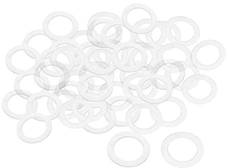 sourcing map 100Stk Flach Unterlegscheibe Nylon für M20 Schrauben Bolzen 30mm AD 1mm Dick Klar für Wasserhahn Rohr Wasserschlauch Isolierung Schrauben