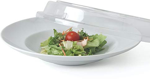 Holst Porzellan PB 27 Lot de 2 assiettes à salade et à pâtes avec cloche/couvercle transparent