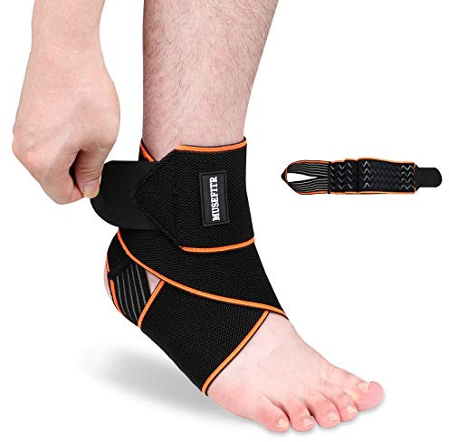 1-pack justerbart ankelstöd för kvinnor och män – ankelstöd för stukad fotled, plantar fasciit, akillessenan – kompression ankelwrap för volleyboll, löpning, tennis – universell storlek passar alla