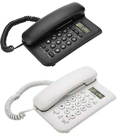 Universal Corded Phone Desktop Wall Mount Wired Telephone DTMF/FSK Mode Corded Phone with Speakerphone and Caller ID/Call Waiting for Home Office Hotel