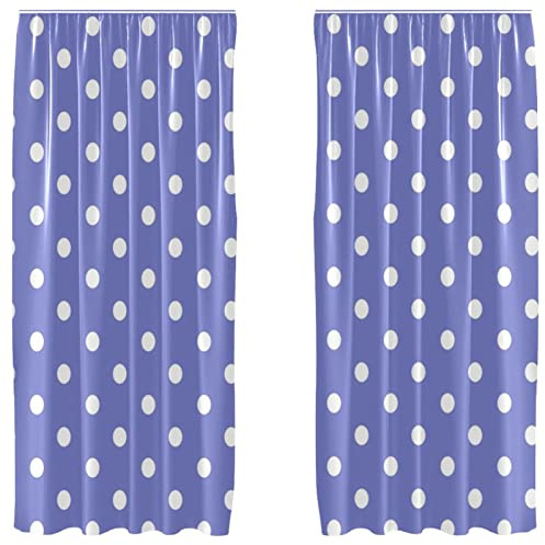 Cortinas de ventana de color púrpura a cuadros, paneles decorativos ligeros juego de 2, 55 x 84 pulgadas