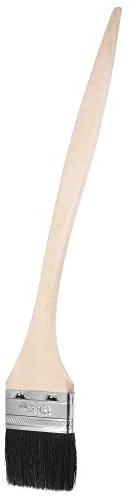 sourcing map Courbé Radiateur Peinture Brosse 17 Longueur 2,5 Largeur Poils avec Long Bois Poignée pour Mur Traitment Noir