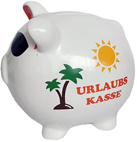 Sparschwein Urlaubskasse Spardose aus Keramik mit Schloss Urlaub Urlaubsgeld Trinkgeld