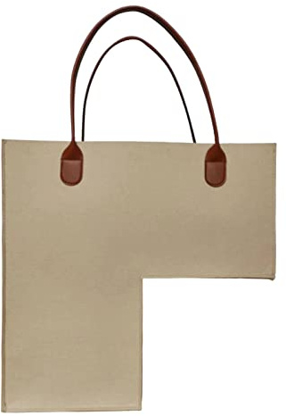 Sharplace Treppenkorb 4 mm Premium-Filz mit Ledergriffen für mit Teppich ausgelegte Heim- und Bürodekorationstreppen, Beige