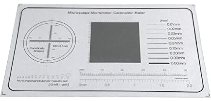 JUIYU Mikroskop-Zubehör-Kit Mikroskop-Mikrometer-Kalibrierungslineal transparenter Film Haustier Rund geformt Mikroskopische Objektträger