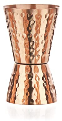 NKlaus Jigger 4 cl 6cl Barmaß Doppelmessbecher aus 100% reinem Kupfer - Perfekt für Cocktails wie den Moscow Mule mit 40 ml und 60 ml Fassungsvermögen 14243