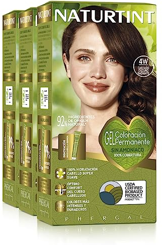 Naturtint Biobased | Haarfarbe Oohne Ammoniak | 4W Strahlendes Dunkelbraun | Hoher Anteil an natürlichen Inhaltsstoffen | 3er Pack | 510 ml…