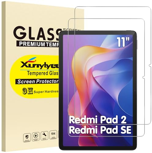 XunyLyee 2 Piezas, Protector Pantalla para Xiaomi Redmi Pad 2 11/ Redmi Pad SE 2023 11 Pulgadas Cristal Templado Film