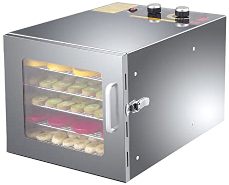 Disidratatore biologico interamente in metallo,Disidratatore alimentare professionale Vassoio 6/10 con controllo della temperatura regolabile e timer