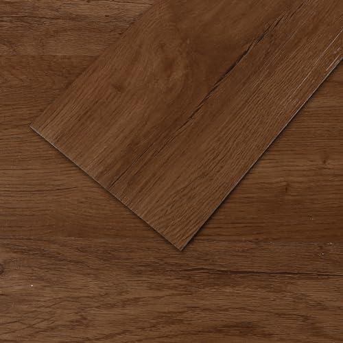 VEELIKE PVC Bodenbelag Holzoptik Braun Vinylboden Selbstklebend Bodenfliesen Fliesenaufkleber Boden Schlafzimmer PVC Fliesen Garage Klebefliesen Küchenfliesen Wasserfest 1.8mm 90cm×15cm 16 Stück